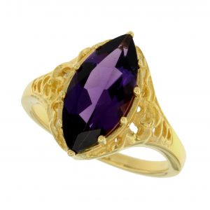 Hydro-Amethyst Solitaire Filigree Ring (R3279-28)