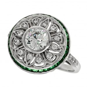 Diamond Emerald Engagement Ring (R3285)