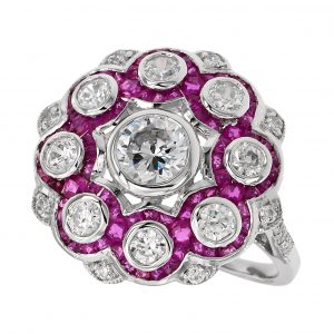 Diamond Ruby Cluster Ring (R3728-100)