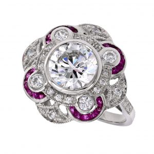Diamond Ruby Engagement Ring (R3733-200)