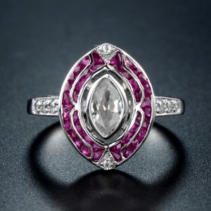 Diamond Emerald Engagement Ring (R3763)