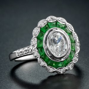 Alternative view of Diamond Emerald Target Ring (R3797)