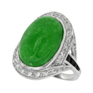 Jade Onyx Solitaire Ring (R3799)