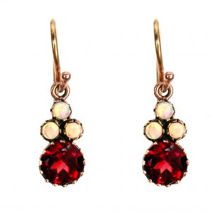 Garnet Opal Dangle Earrings (E0236)