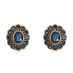 Sapphire English Lock Hoop Earrings (E0267)