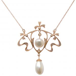 Pearl Diamond Necklace (N0457)