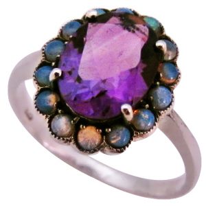 Amethyst Opal Solitaire Ring (R1059)
