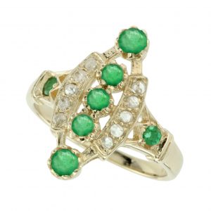 Emerald Diamond Cocktail Ring (R1064)