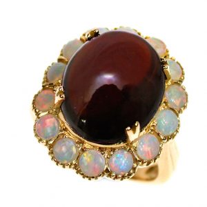 Cabochon Garnet Opal Cocktail Ring (R1131)