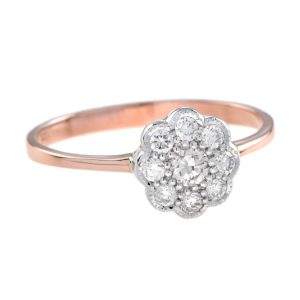 Alternative view of Diamond Cluster Engagment Cluster Ring (R1136)
