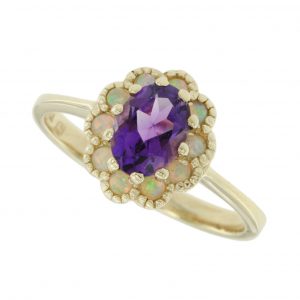 Amethyst Opal Halo Ring (R1144)