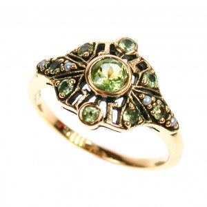 Peridot Pearl Halo Ring (R1192)