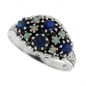 Sapphire Opal Cluster Ring (R1218)
