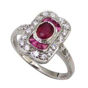 Ruby Diamond Halo Ring (R1225)