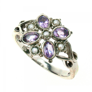 Pearl Amethyst Cluster Ring (R1398)