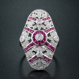 Ruby Diamond Cluster Ring (R1413)