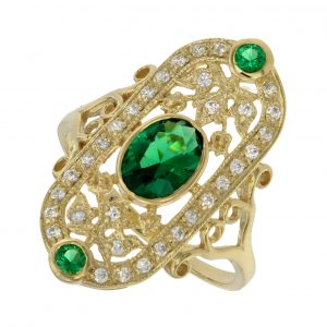 Emerald Diamond Engagement Ring (R1464)