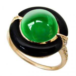 Alternative view of Jade Onyx Diamond Ring (R1712)