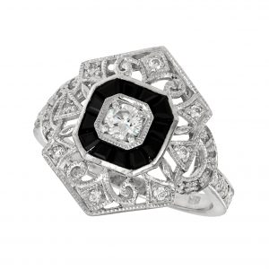 Diamond Onyx Cluster Ring (R2255)