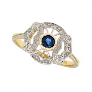 Sapphire Diamond Halo Ring (R2524)