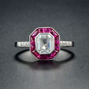Alternative view of Diamond Ruby Engagement Ring (R3691)