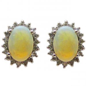 Opal Diamond Stud Earrings (E0528)