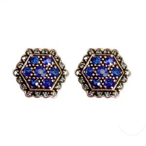 Sapphire Diamond Stud Earrings (E1088)