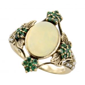 Opal Pearl Engagement Ring (R1077)