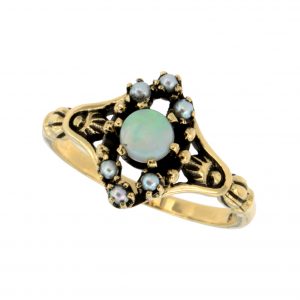 Opal Pearl Halo Ring (R1204)