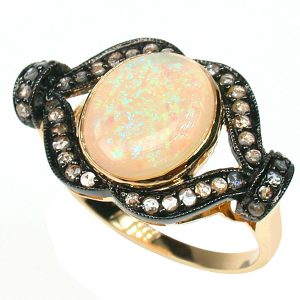 Opal Diamond Halo Ring (R1304)