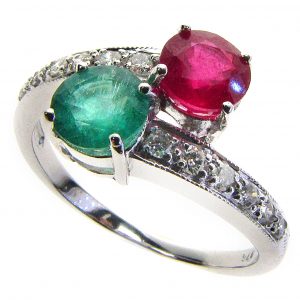 Ruby Emerald Diamond Ring (R1695)