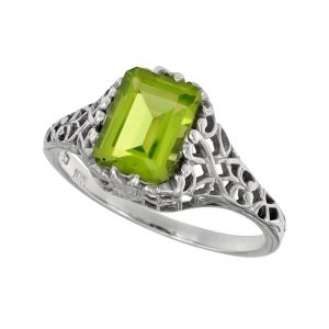 Peridot Filigree Solitaire Ring (R2578)