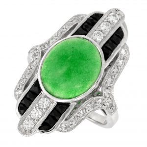 Jade Onyx Diamond Cocktail Ring (R3147)