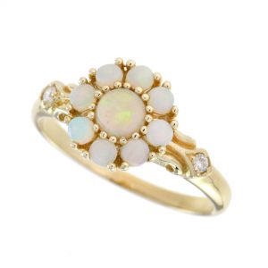 Opal Diamond Cluster Ring (R1281-L)