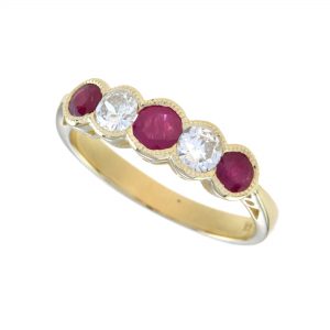 Ruby Diamond Band Ring (R1027-100)