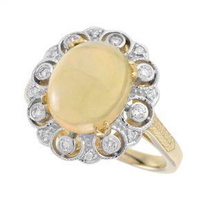 Ehtiopian Opal Diamond Halo Ring (R2333)
