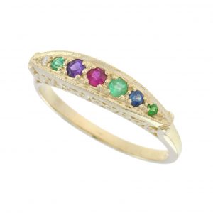 Multi Gemstones Half Eternity Ring (R2056-L)