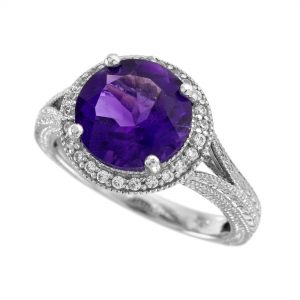 Amethyst Diamond Engagement Ring (R2921)
