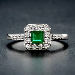 Emerald Diamond Engagement Ring (R3002)