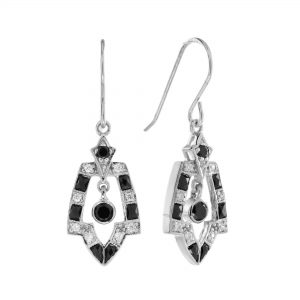 Onxy Diamond Drop Earrings (E2281)