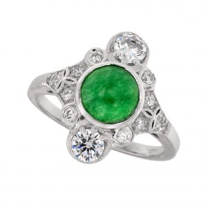 Jade Diamond Halo Ring (R3101)