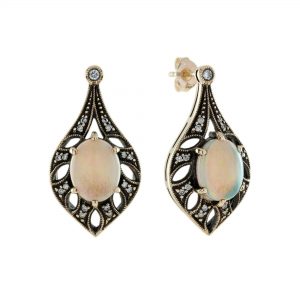 Opal Diamond Drop Earrings (E2239-2)