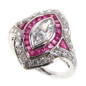 Diamond Ruby Halo Engagement Ring (R1877)