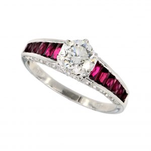 Alternative view of Diamond Ruby Engagement Ring (R3032)