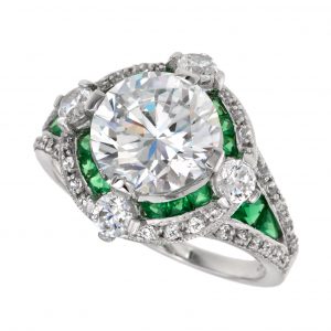 Diamond Emerald Target Ring (R3443-220)