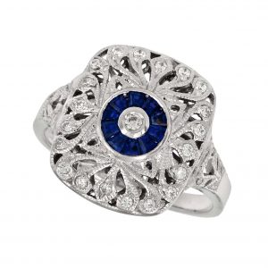 Diamond Blue Sapphire Ring (R2365)