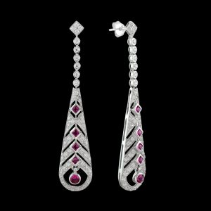 Ruby Diamond Drop Earrings (E0959)