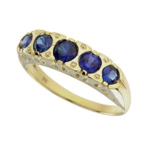 Blue Sapphire Band Ring (R0051)
