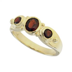 Garnet Three Stone Ring (R0594)