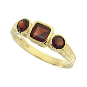 Garnet Three Stone Ring (R0688)